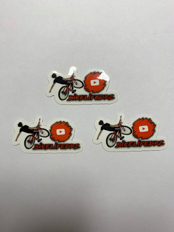 STICKERS "BIKELIFEDRZ" BLANC/ROUGE x3